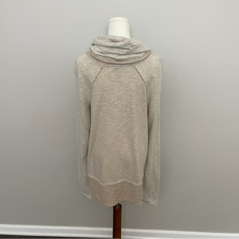 Free People Beach Top Tunic Two Body Corps Deux Cowl Relaxed Fit Lounge Oatmeal - Picture 9 of 15
